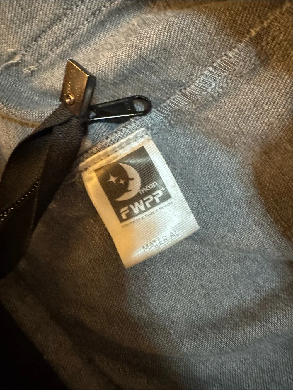 FWPP Denim Hobo Shoulder Bag Gray Charcoal Jeans Style Utility Tote